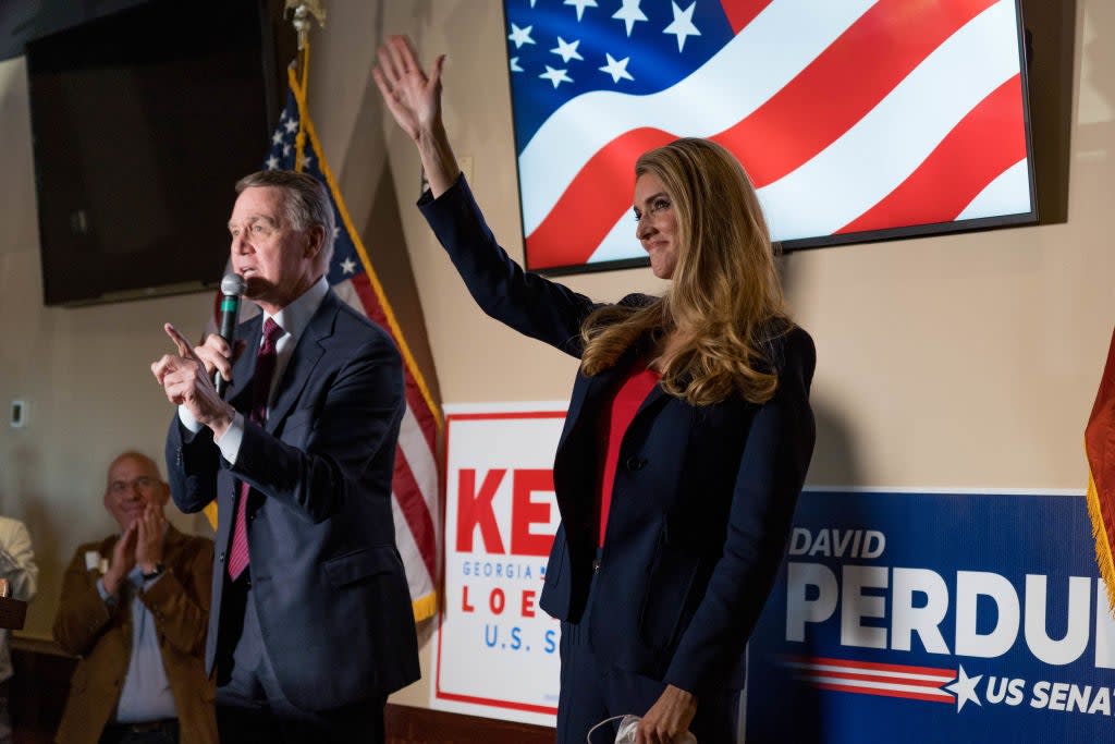 Georgia Republican Senators David Perdue and Kelly Loeffler are counting on support from conservative voters who prioritise court issues. (Getty Images)