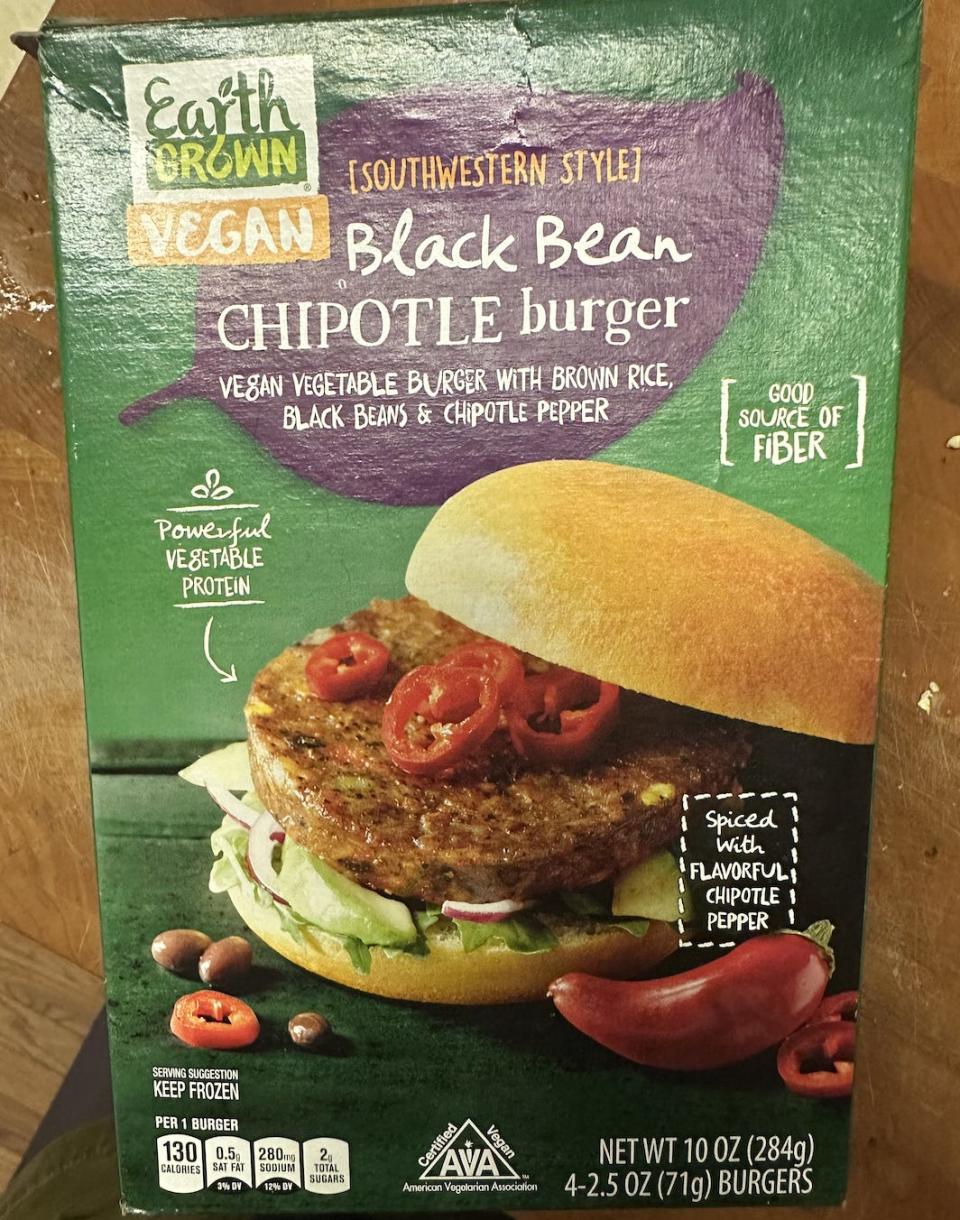 aldi earth grown black bean chipotle burgers