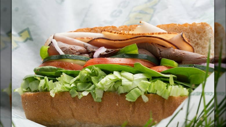 Loaded Subway sandwich