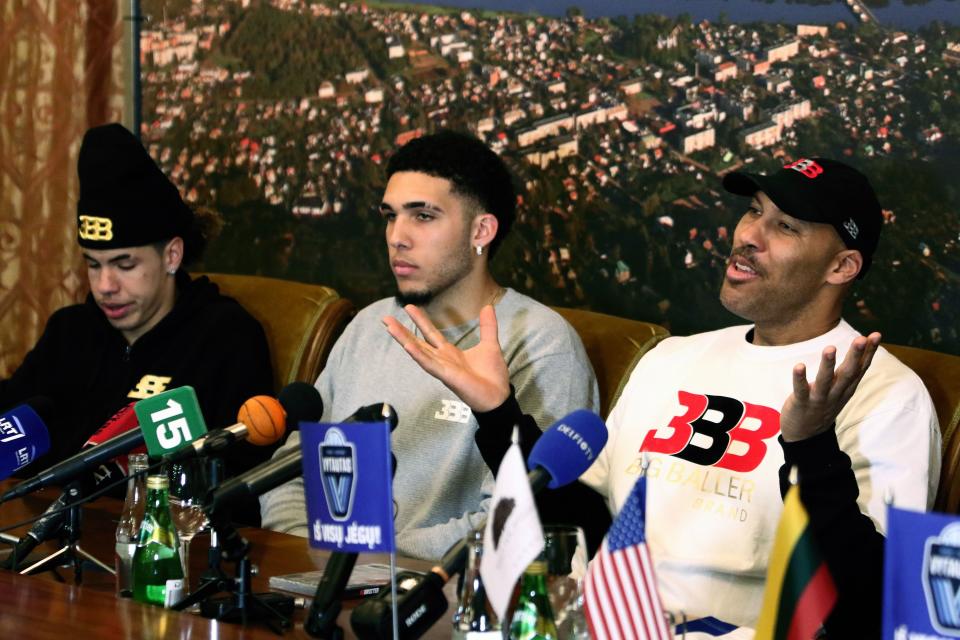 LaVar Ball’s league has hit some speed bumps since its inception, but, hey, at least it’s given LiAngelo and LaMelo Ball a place to play. (AP Photo)