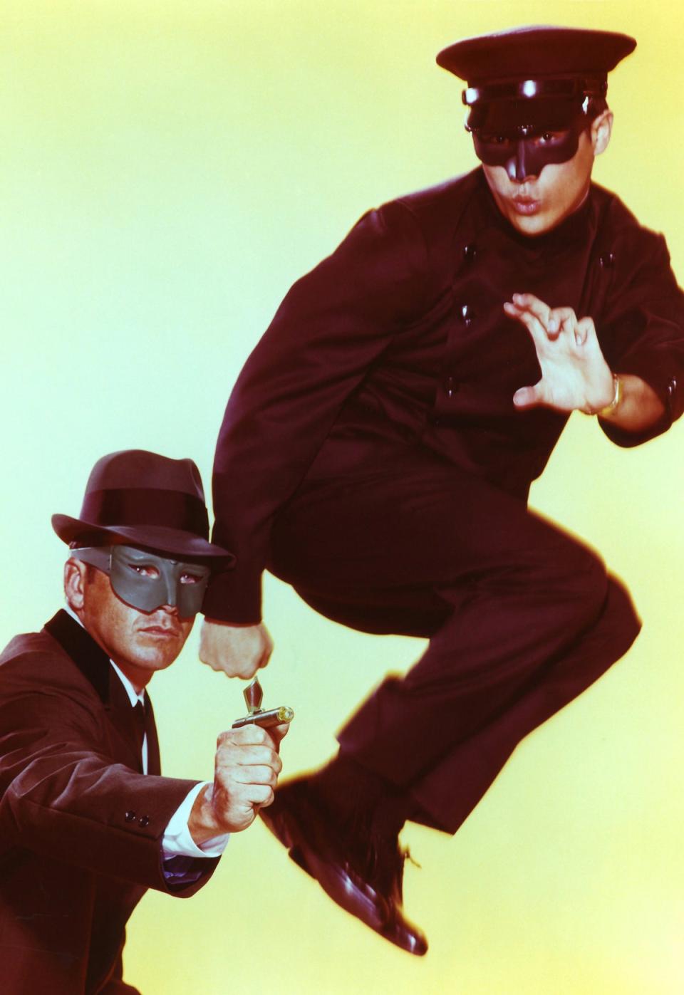 Lee as the high-action sidekick Kato (alongside actor Van Williams) in the Sixties TV series ‘The Green Hornet’ (Shutterstock)