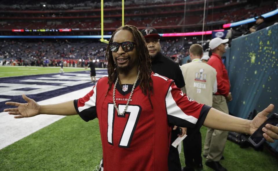 Lil Jon at Super Bowl 51 between his hometown Atlanta Falcons and the New England Patriots. (AP Photo/Chuck Burton)