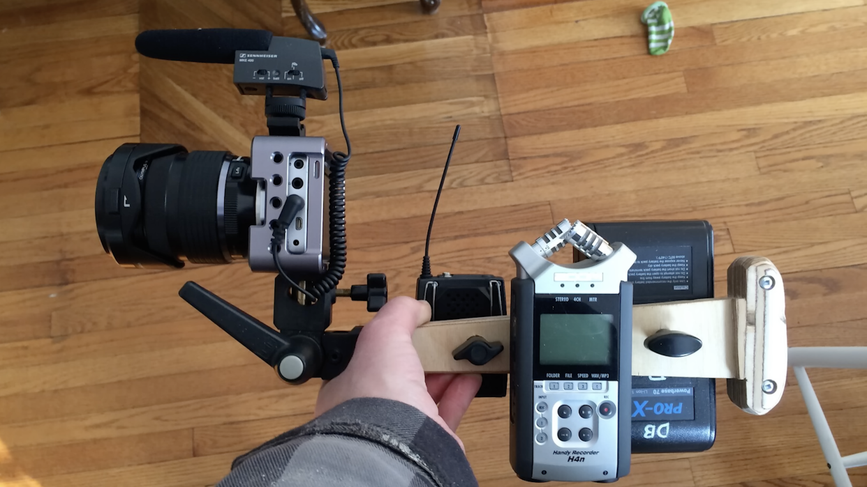  A custom camera rig used by Jesse Senko. 