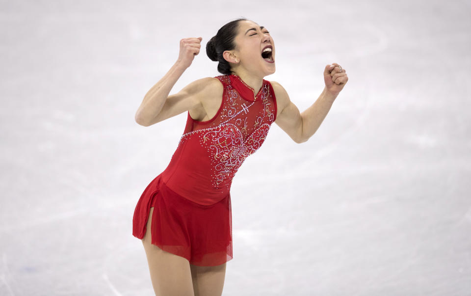 <p>Mirai Nagasu makes history as the first American woman to land a triple axel at the Olympics. (Nagasu at the Figure Skating Team Event Ladies Single Free Skating on day three of PyeongChang 2018 Winter Olympic Games, February 12, 2018. [Photo by XIN LI/Getty Images]) </p>