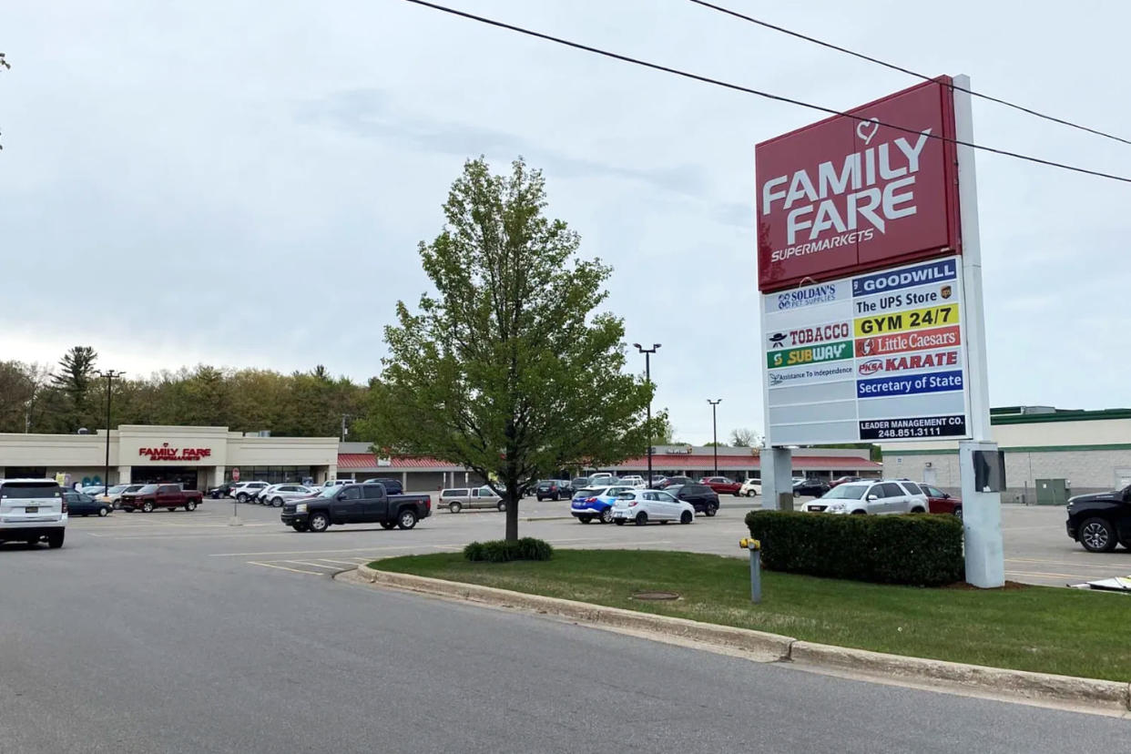 woman found living inside Michigan grocery store sign  (Courtesy Ian Wood/WEYI)