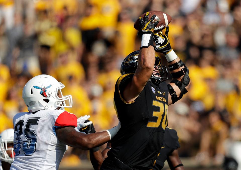 Linebacker Michael Scherer's Missouri career is over after a right knee injury. (Getty)