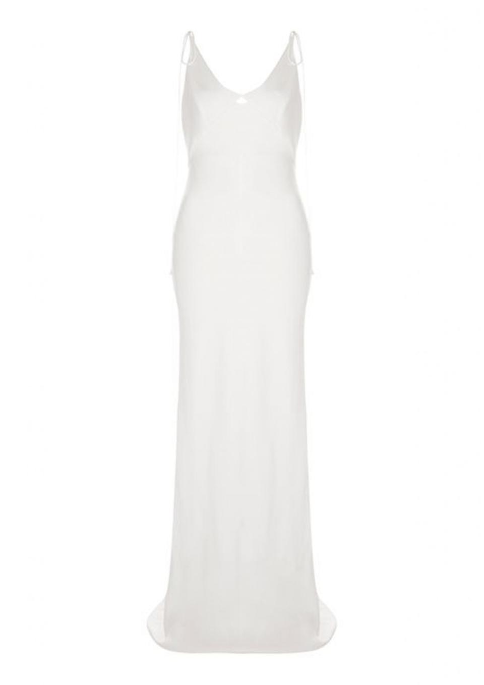 <p><a rel="nofollow noopener" href="http://www.topshop.com/en/tsuk/product/clothing-427/topshop-bride-6480280/satin-tie-shoulder-dress-by-topshop-bride-6500431?bi=0&ps=20" target="_blank" data-ylk="slk:£350;elm:context_link;itc:0;sec:content-canvas" class="link ">£350</a> </p>