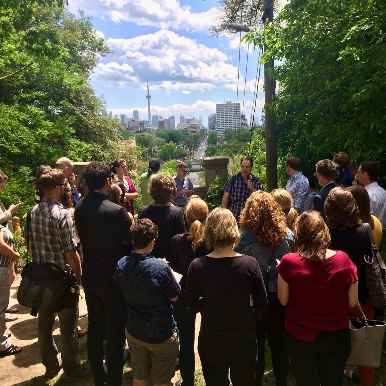 Jon Johnson's research of Toronto’s Indigenous history began with Rodney Bobiwash and his partner Heather Bobiwash as part of the Native Canadian Centre’s Great Indian Bus Tour. (Submitted by First Story Toronto - image credit)