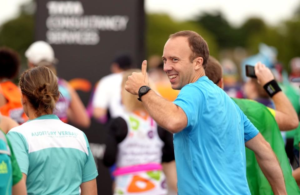 A smile and a thumbs-up ahead of the London Marathon (PA)