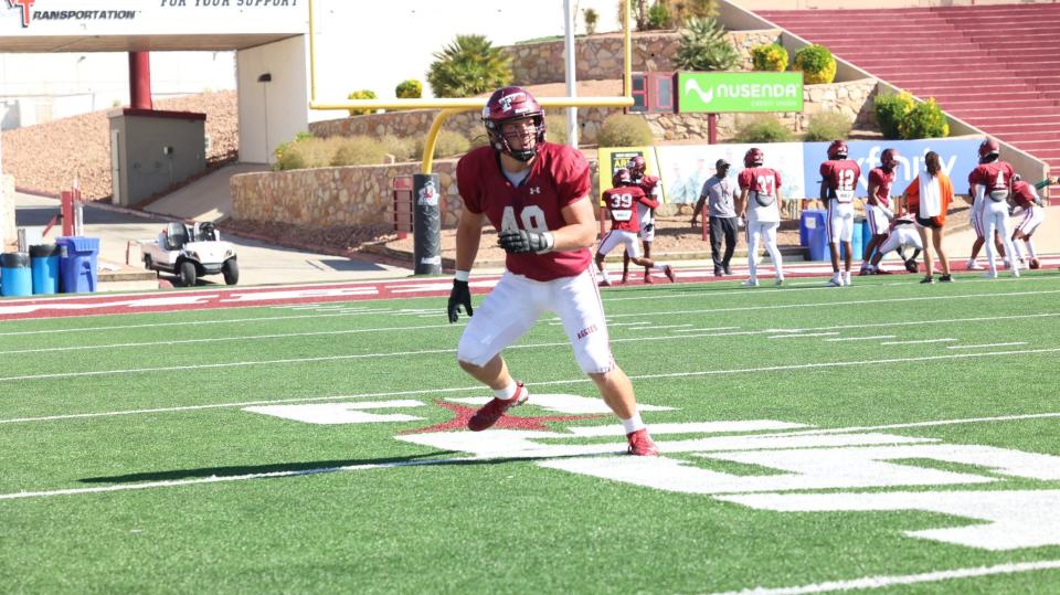 New Mexico State sophomore linebacker Gabe Peterson was among the team captains for the 2023 season.