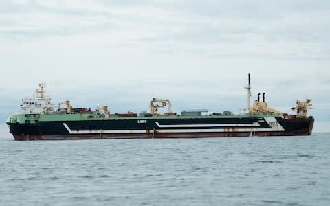 Margiris supertrawler fishing in the English Channel, off the coast of Brighton - Credit: Saf Suleyman/Greenpeace&nbsp;