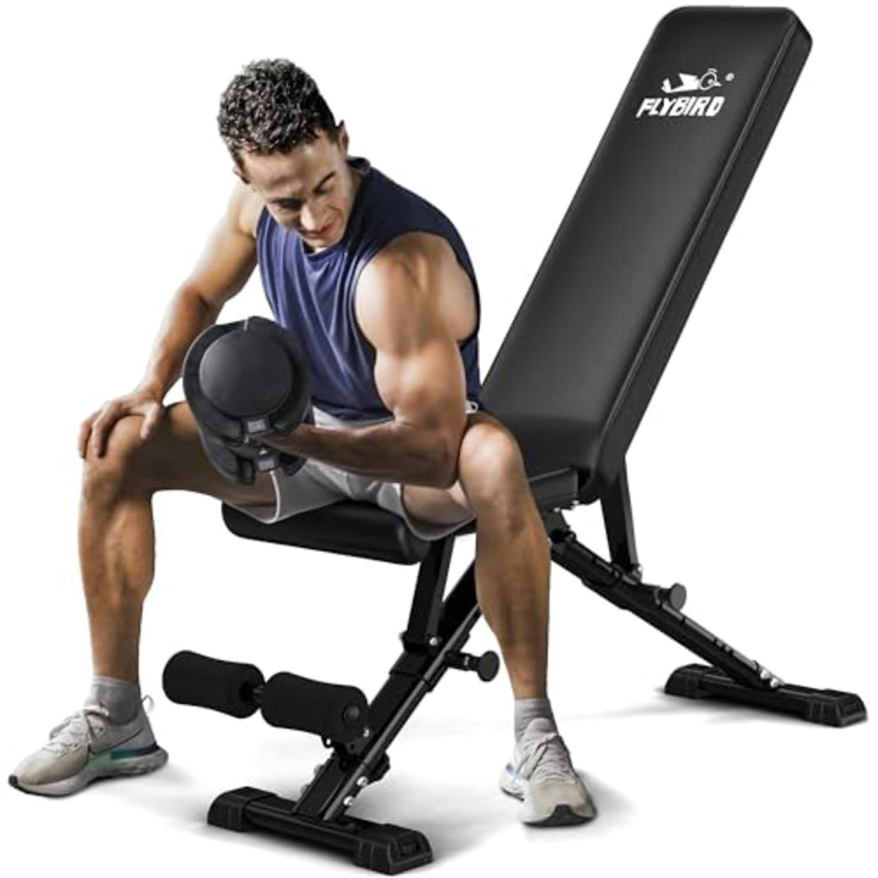 FLYBIRD Weight Bench, Adjustable Strength Training Bench for Full Body Workout with Fast Folding-New Version (AMAZON)