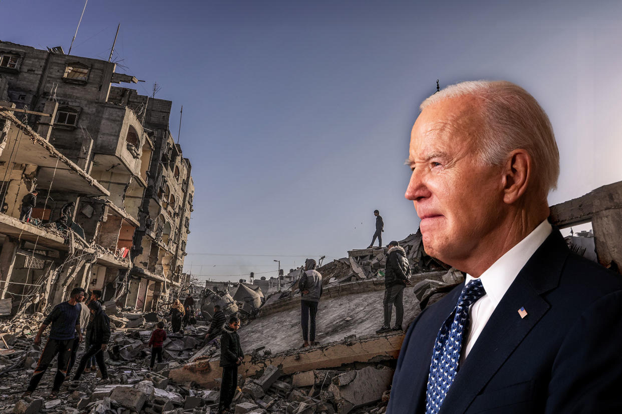 Joe Biden; Gaza, Rafah Photo illustration by Salon/Getty Images