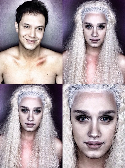 Makeup artist Paolo Ballesteros transforms himself into Khaleesi.