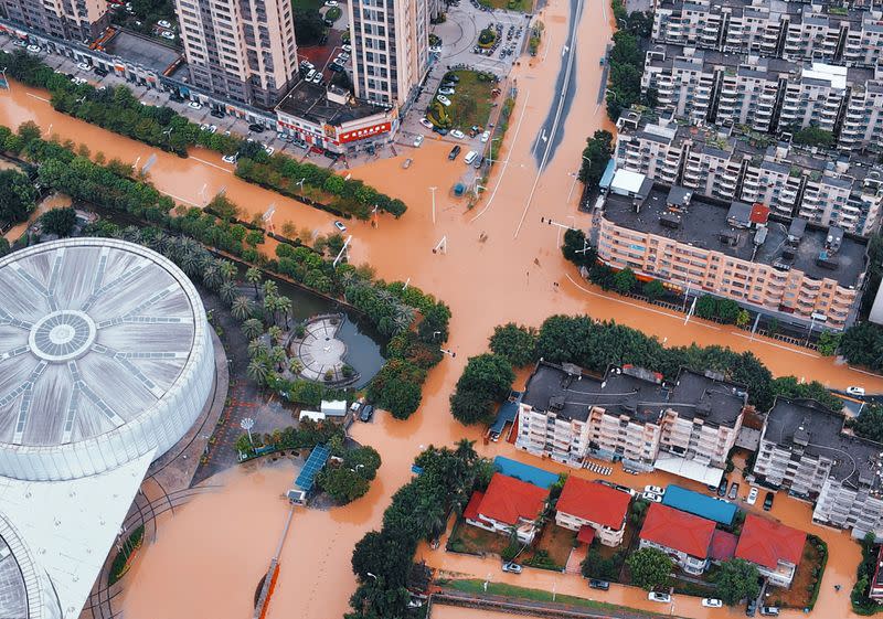 Flooded streets after heavy rains brought by typhoon Haikui in Fujian