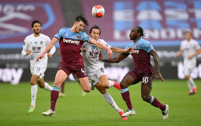 Declan Rice (left) and Michail Antonio