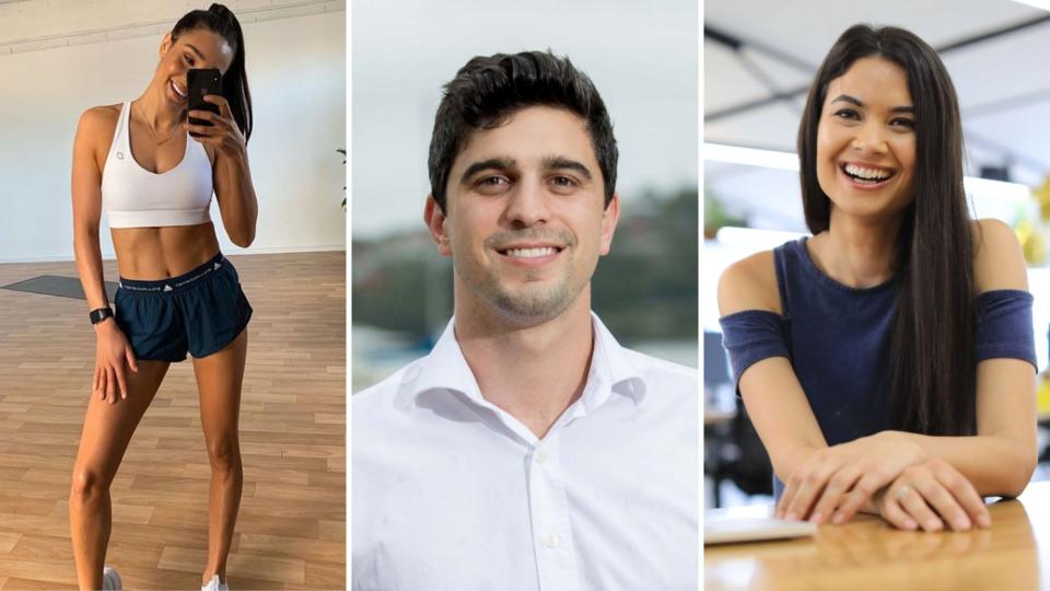 Sweat's Kayla Itsines, Afterpay's Nick Molnar and Canva's Melanie Perkins.