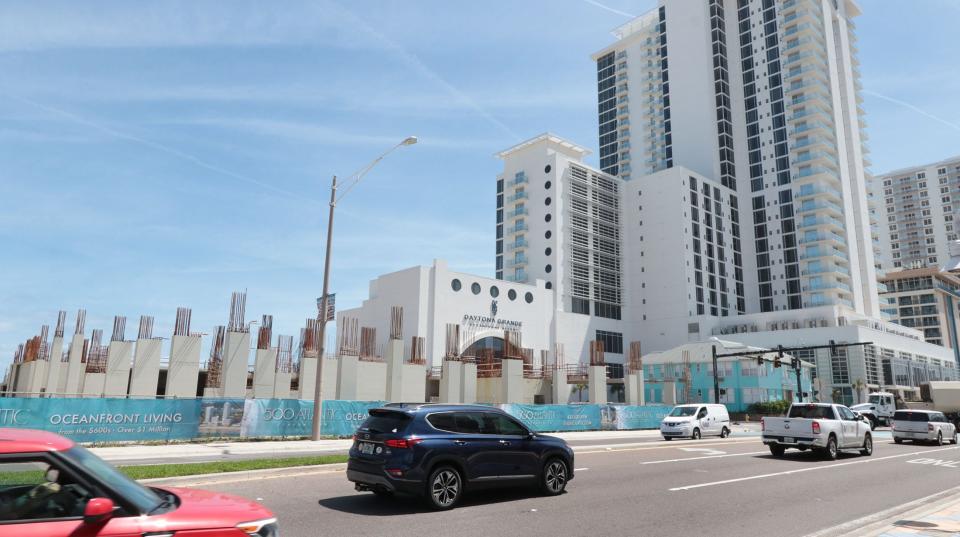 The Protogroup condo tower project on Daytona Beach's oceanfront was originally slated to open three years ago, but so far only the foundation and some concrete support columns have been built.