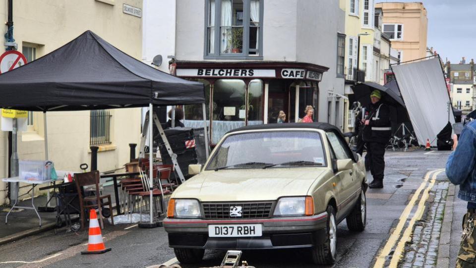 The Argus: A car outside Belchers Cafe in Brighton