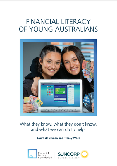 Cover of report on Financial Literacy of Young Australians