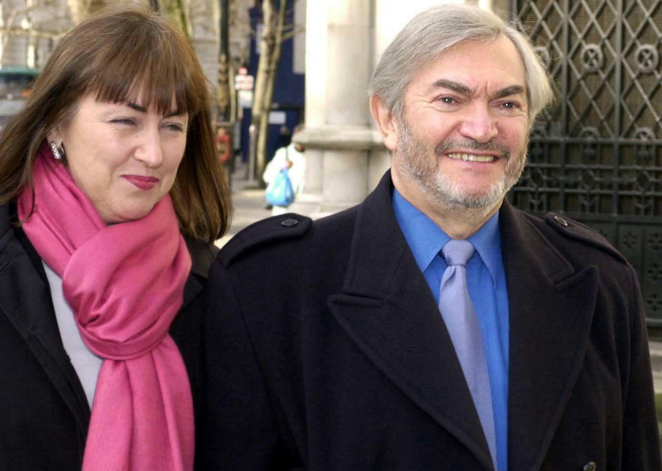 Composer Monty Norman arrives at the High court in London where he is involved in a libel action over a newspaper article which reported that he did not write the James Bond theme. 