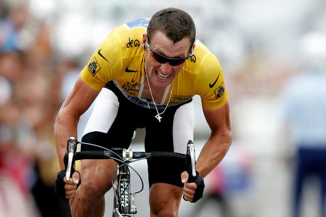 <p>Tim de Waele/Corbis via Getty Images</p> Armstrong was stripped of his seven Tour de France titles due to doping