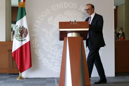 Carlos Sada Solana, new Mexican ambassador to the United States, arrives to news conference in Mexico City, Mexico, April 21, 2016. REUTERS/Edgard Garrido