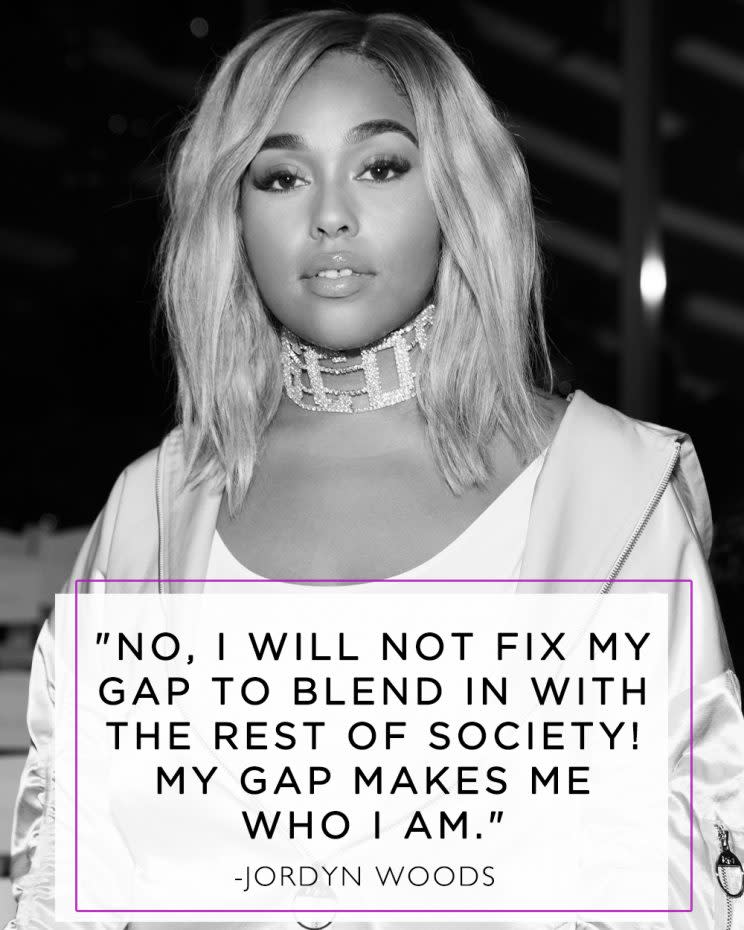 Jordyn Woods is happy with the way she looks. (Photo: Getty Images)