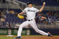 Miami Marlins starting pitcher Trevor Rogers throws during the first inning of a baseball game against the Toronto Blue Jays, Wednesday, June 23, 2021, in Miami. (AP Photo/Marta Lavandier)