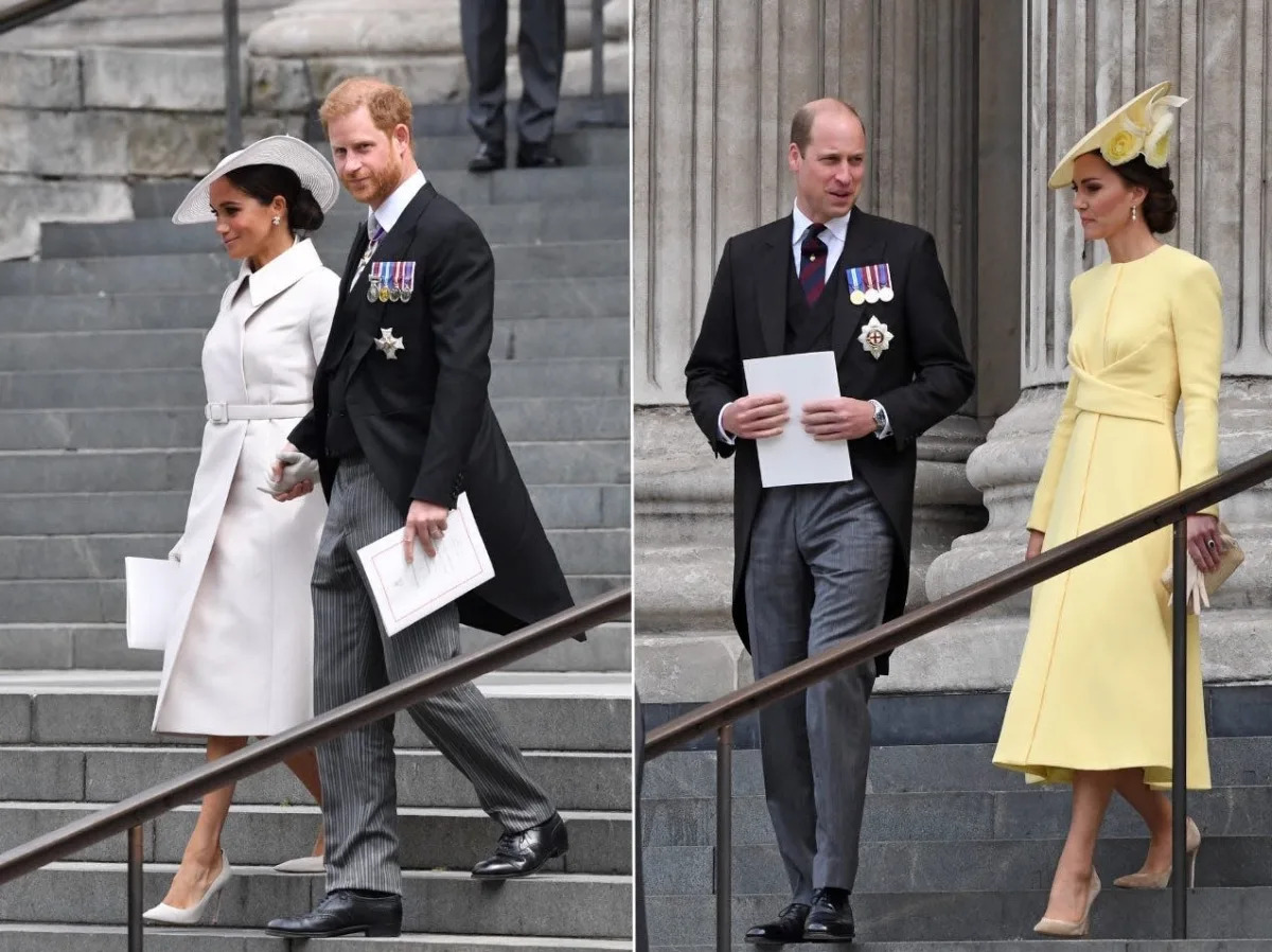 Prince Harry and Meghan Markle didn't appear to speak with Prince William and Ka..