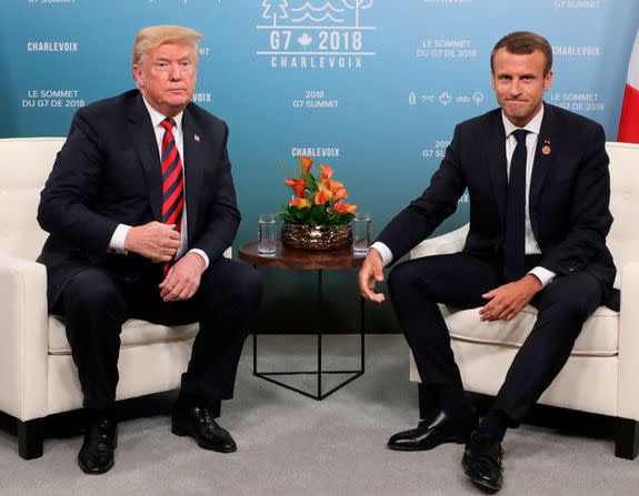 US President Donald Trump and French President Emmanuel Macron.