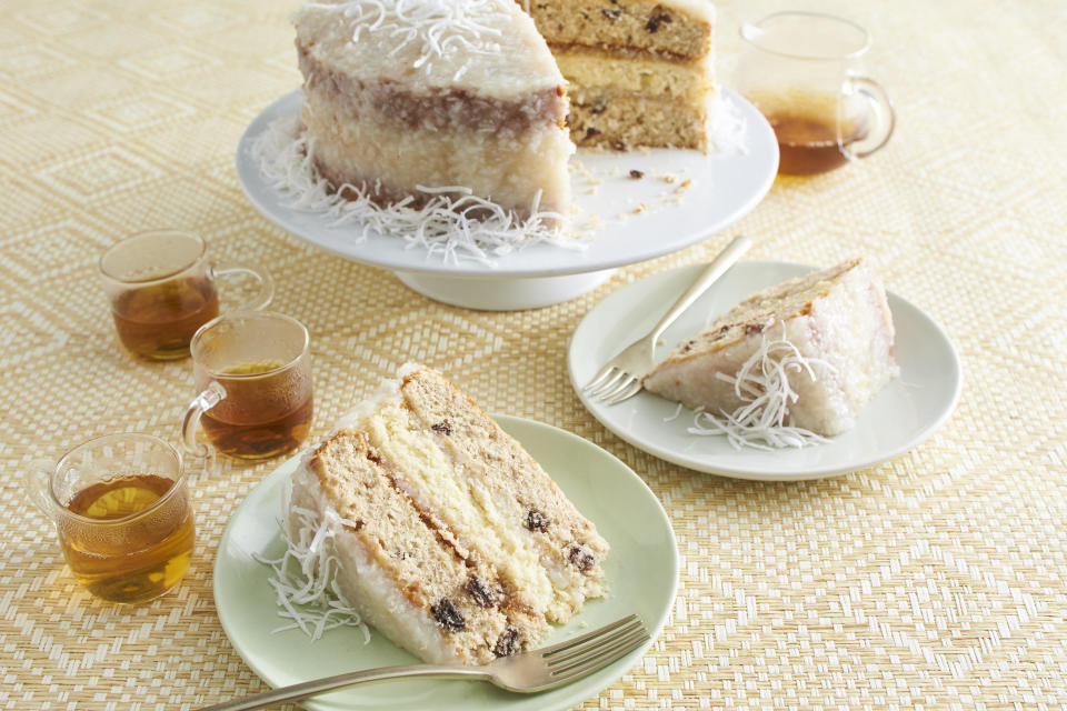 Japanese Fruitcake with Lemon-Coconut Frosting