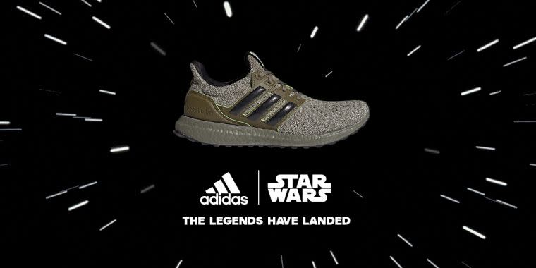 適逢星際大戰五部曲上映40週年紀念，adidas推出 Ultraboost DNA Star Wars Yoda聯名跑鞋，採用標誌性橄欖綠色系貫穿鞋身，充分向尤達大師致敬。官方提供