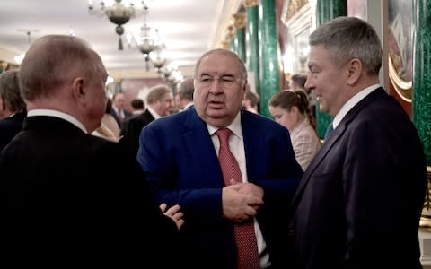 Alisher Usmanov attends a meeting with Russian businessmen at the Moscow Kremlin - Credit: getty images