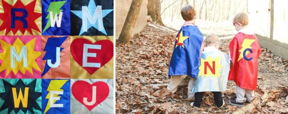 Get your kids into cosplay while encouraging them to create their own characters and stories. Plus, who doesn't look great in a cape?<br /><br />Select a cape and add on options like a mask, wristbands and a belt. Then personalize it by choosing the cape color, shape and shape color, and letter and letter color.<br /><br />Capes and More is an Etsy shop founded in 2014 that makes original superhero capes for kids and adults.<br /><br /><strong>Promising review:</strong> "We love this cape! I got this for my 15-month-old because she loves taking my dish towels and trying to put them on as capes. The cape is a little big for her yet lengthwise, but she still loves it! :) and it came so fast!" &mdash; <a href="https://go.skimresources.com?id=38395X987171&amp;xs=1&amp;xcust=HPToddlerToys607dd44ee4b0df3610beec33&amp;url=https%3A%2F%2Fwww.etsy.com%2Fpeople%2Fkmaxson67" target="_blank" rel="noopener noreferrer">Katelyn Maxson</a>﻿<br /><strong><br />Get it from <a href="https://go.skimresources.com?id=38395X987171&amp;xs=1&amp;xcust=HPToddlerToys607dd44ee4b0df3610beec33&amp;url=https%3A%2F%2Fwww.etsy.com%2Fshop%2FCapesAndMore" target="_blank" rel="noopener noreferrer">Capes and More</a> on Etsy for <a href="https://go.skimresources.com?id=38395X987171&amp;xs=1&amp;xcust=HPToddlerToys607dd44ee4b0df3610beec33&amp;url=https%3A%2F%2Fwww.etsy.com%2Flisting%2F245774207%2Fsuperhero-capes-for-children" target="_blank" rel="noopener noreferrer">$16+</a>.</strong>