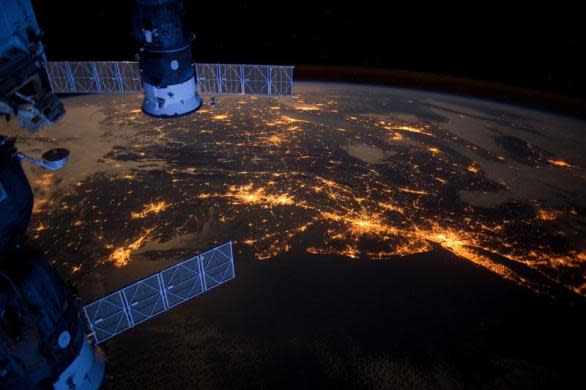 Nighttime view from the International Space Station shows the Atlantic coast of the United States in this NASA handout image dated February 6, 2012.