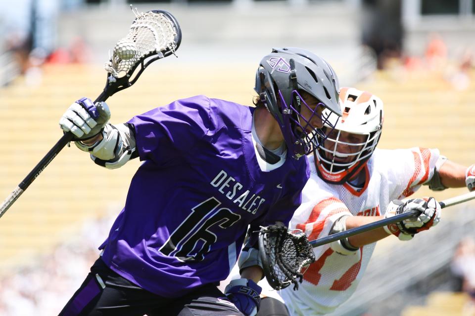 DeSales senior attacker David Chintala scored a title-game record nine goals in the rout of Chagrin Falls.