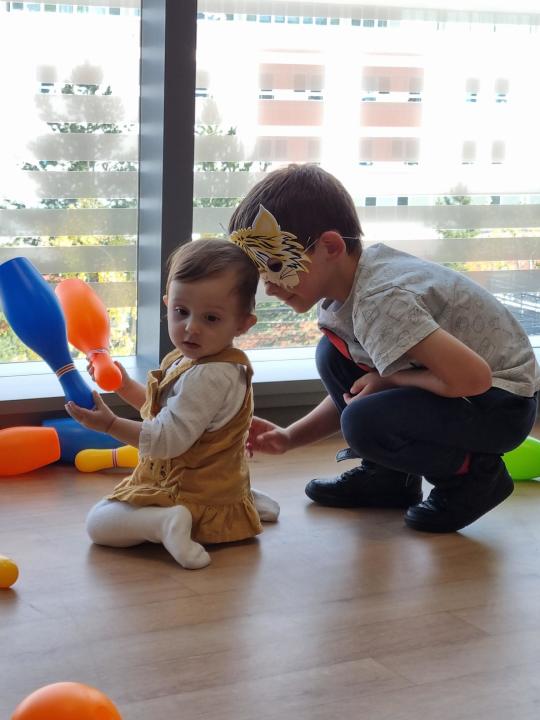 Thea and Eduard at Thea's first birthday party. (Royal Papworth Hospital/ PA)