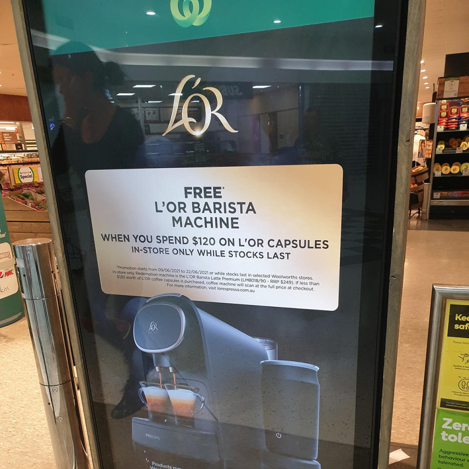 Woolies sign for free coffee machines