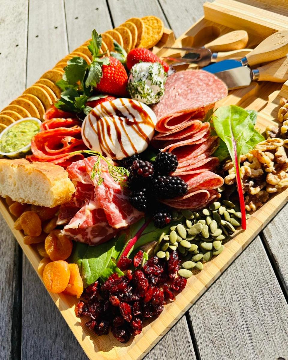 A charcuterie board at Thyme Blossom, 10 Purchase St., Fall River.