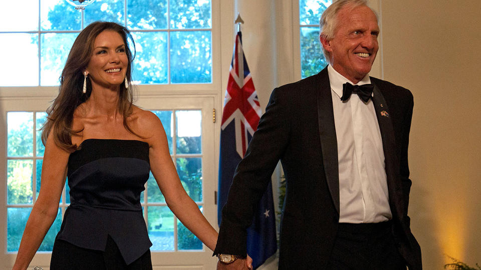 Greg Norman and wife Kirsten, pictured here at the White House in 2019.