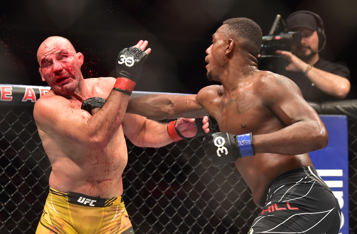 Jamahal Hill venció a Glover Teixeira, mediante una decisión unánime, por el vacante Campeonato Mundial Semicompleto de la UFC en Brasil. (Jason da Silva-USA TODAY Sports)