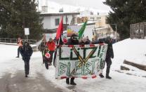 Climate activists protest ahead of the World Economic Forum 2023