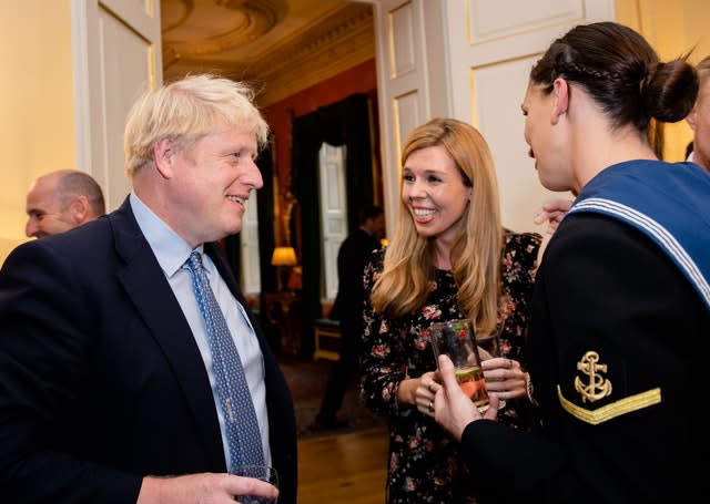 Boris Johnson hosts military reception