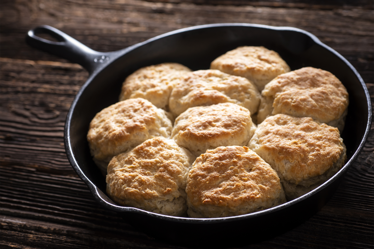 biscuits in cast iron pan