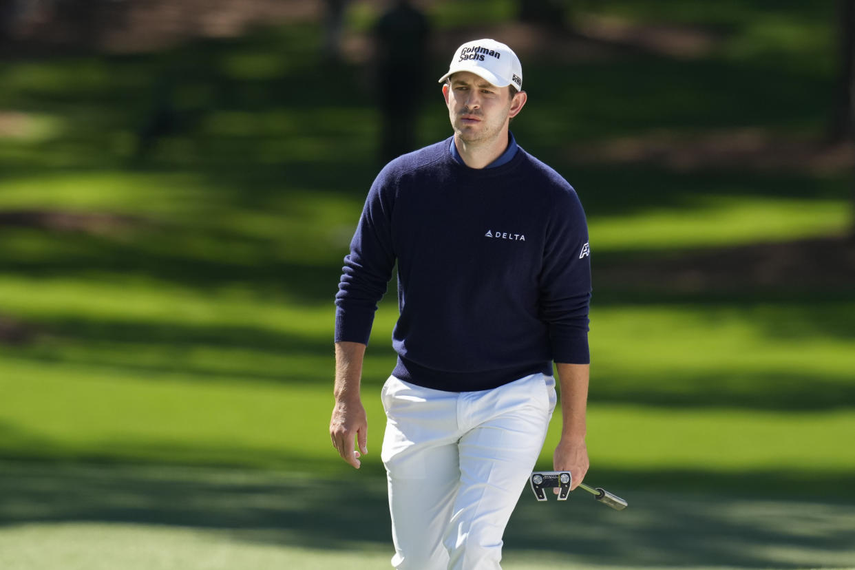Patrick Cantlay walks on the seventh hole during the final round of the Masters golf tournament at Augusta National Golf Club on Sunday, April 9, 2023, in Augusta, Ga. (AP Photo/Mark Baker)