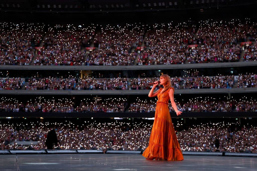 Taylor Swift performs at Melbourne Cricket Ground on Feb. 16, 2024. <span class="copyright">Graham Denholm—TAS24/Getty Images for TAS Rights Management</span>