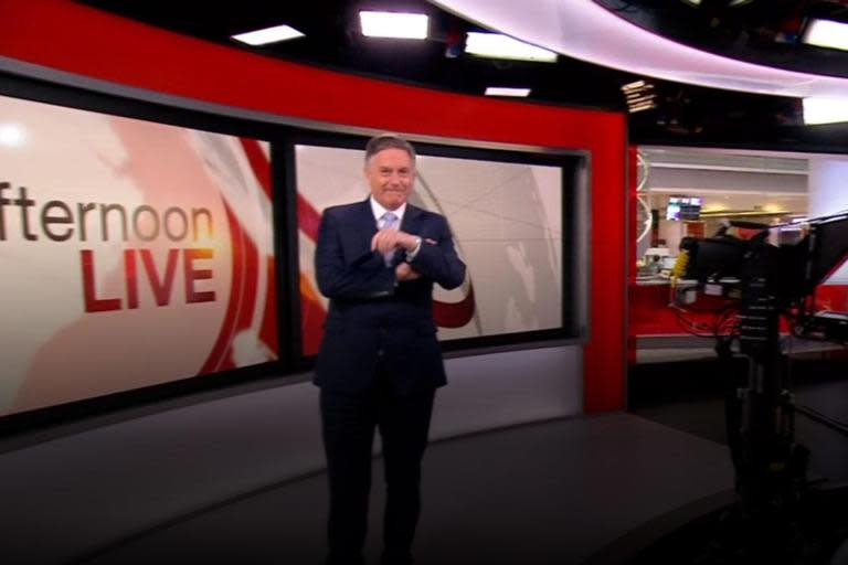 Simon McCoy was left checking his watch as BBC News panned into the studio to show an empty newsdesk instead of the anchor. The broadcaster, known for his hilarious commentaries and takes, started the Afternoon Live show on Monday from a different position to usual – but nobody seemed to have told the camera man. After the show's opening credits rolled, the camera zoomed in to show the studio without an anchor sitting at the newsdesk before quickly panning around to find McCoy. McCoy mockingly tapped his watch, trying hard not to laugh, before greeting viewers and joking that he thought it was "still afternoon."He moved swiftly on to the top story on the Conservative Leadership Contest, moving into a broadcast about Matt Hancock backing Boris Johnson and the Channel 4 debates. The little blip didn’t go unnoticed on Twitter, with one user grabbing the clip to share online. “Oh no not again,” the user wrote alongside. > I wasn't embarrassed... were YOU???> > — Simon McCoy (@BBCSimonMcCoy) > > 17 June 2019> Another camera blunder handled like a true professional once again by @BBCSimonMcCoy on AfternoonLive \- in true @MartineBBC style! pic.twitter.com/Gq5I96RJ6V> > — ThePoliticalStudent (@ThePoliticalStu) > > 17 June 2019> Oh no not again. pic.twitter.com/IkiOBkePqe> > — Richard Morris (@imrichardmorris) > > 17 June 2019Others joked that they had “one job” while another laughed that it was “embarrassing”, prompting McCoy to reply saying that he “wasn’t embarrassed”. He then quipped that he “doubted” it would be the first blooper of the 2019 reel.McCoy often leaves fans in hysterics with his broadcasts, most recently going viral for an on-screen rant about dog puns. The presenter was left aghast as he reported on the Scottish Parliament Dog of the Year competition.He read: “Fur one day only, Holyrood has gone to the dogs for the Scottish Parliament’s Dog of the year contest. Here are the competitors, battling it out to become top dog – well that is a familiar phrase.“In a positively tough field, the Scotty dogs had to take on a number of obstacles outside the Scottish Parliament – some faring a bit better than others.” McCoy announced Jeremy Balfour and his pet as the winners before revealing that the story ended with the line: “A ruff day for everyone else.”As the segment ended, the veteran journalist put his head in his hands before muttering “I trained for this” as the broadcast moved on.