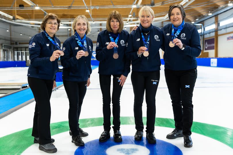 Pictured are the bronze medal winning Scotland team, consisting of Karen Kennedy (Skip), (third) Gail Thomson, (second) Alison Cunningham, (lead) Gillian King and (alternate) Margaret Richardson