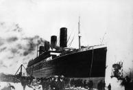 The Titanic leaving Belfast for Southampton on 2 April 1912. It was the Hampshire city which provided most of the crew for the passenger liner